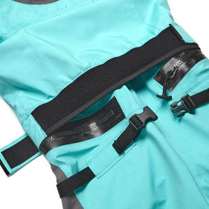 Unisex Teal Waterproof <b>Work</b> Coverall With Black Accents And Adjustable Waist <b>Belt</b> For Industrial Use - Product Image 5