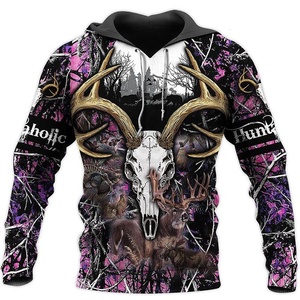 Sudadera con Capucha de Camuflaje para Caza de Ciervos, Diseño Casual con Impresión 3D por Sublimación, para Hombre y Mujer, con Forro Polar 100% Algodón - Product Image 3