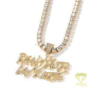 Modern Lab Grown Diamond Script Name Pendant Necklace With Brilliant White Stone Details And Silver Tone Finish Urban Statement - Product Image 4
