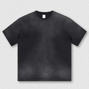 T-shirt décontracté à manches courtes en coton noir uni pour homme, col ras du cou, taille adulte, idéal pour l'été - Product Image 1