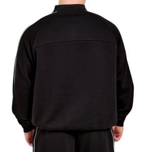 Sweat-shirt oversize à col montant et fermeture éclair quart de tour pour homme, manches longues, style décontracté et sportif avec passepoil contrastant, streetwear - Product Image 4