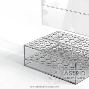 Custom Logo Luxury Eco-Friendly Transparent/Rose Gold Acrylic Paintbrush Display Holder Size Holes for Retail Shops-Water - Product Image 2