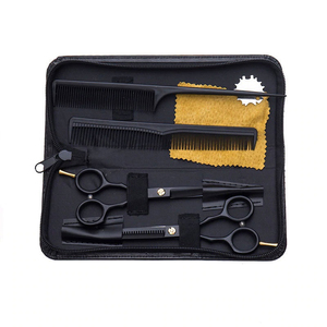 2026 Customized High Quality Black Coated Professional Saloon Hair-cutting <b>Barber</b> Thinning Scissors <b>Set</b> - Product Image 2