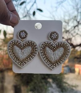 Joyería de moda, pendientes de cuentas de semillas, pendientes de aro hechos a mano bordados de varios colores de la India para mujeres y niñas - Product Image 3