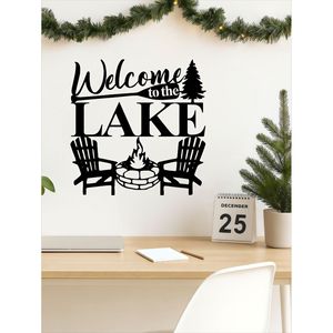 CIFbuy Arte Murale Moderna Astratta con Motivo Lago, in Ferro Impermeabile e Antiruggine per Soggiorno, Ufficio, Patio - Servizio di Raccolta Disponibile - Product Image 1