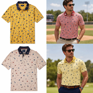 Camiseta Polo de Algodón para Hombre, Manga Corta, Estampado de Ping Pong, Ropa Casual, Tejido de Algodón Transpirable, Corte Regular - Product Image 3