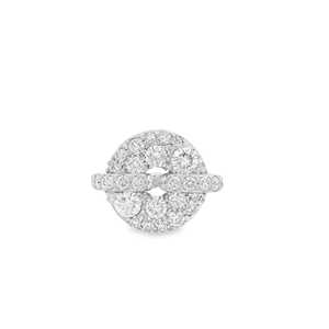 Anillos de oro macizo de 14K y 18K con diamantes cultivados en laboratorio de corte redondo engastados en pavé, estilo moderno, tipo donut, para el dedo mindito, venta al por mayor - Product Image 2