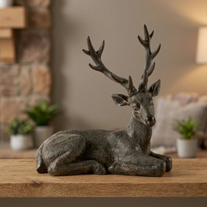 Statue de cerf décorative en métal inclinable avec bois de cerf pour la maison, le jardin, l'hôtel et le bureau – Vente en gros - Product Image 2