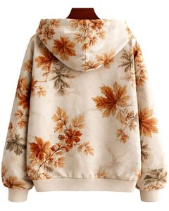 Sudadera con Capucha para Mujer, Diseño Paisley Beige Personalizado, Felpa de Algodón, Estilo Casual, Fabricante Personalizado, Proveedor de Ropa Urbana al por Mayor - Product Image 2