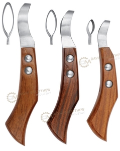 Couteaux à sabots manuels en acier inoxydable à manche en bois, outils de coupe aiguisés pour ferrerons, instruments chirurgicaux vétérinaires - Vente chaude - Product Image 6