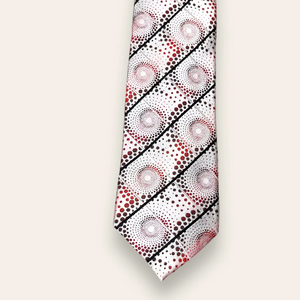 Corbata Premium Blanca con Puntos a Cuadros |   Corbata con Patrón Geométrico de Diseño para Hombre, Accesorio de Moda para Bodas, Negocios y Fiestas Formales - Product Image 3