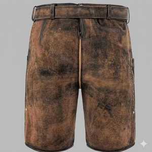 Shorts bavarois pour hommes, taille haute, motif floral brodé, fermeture boutonnée, longueur bermuda, style décontracté, en toile - Product Image 4