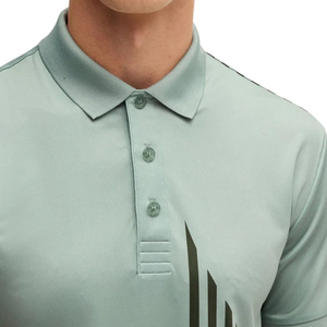 Polo de Hombre con Estampado Geométrico Verde Claro, Manga Corta, Transpirable, Tejido de Poliéster, Estilo Deportivo - Product Image 3