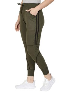 Pantalones Deportivos de Cintura Alta para Mujer, con Cordón Ajustable, Largos hasta el Tobillo, de Color Sólido, Tejidos en Spandex y Nailon, con Raya Lateral, Estilo Casual para Otoño - Product Image 1