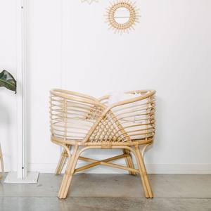 Lit bébé en rotin naturel en gros pour la décoration de la chambre de bébé, berceau à bascule en promotion - Product Image 3