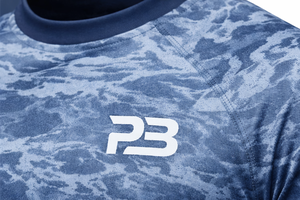 Camisa de Pesca con Protección UV para Hombre, Camuflaje Azul, Manga Larga, Poliéster de Alto Rendimiento, Logotipo Personalizado - Product Image 5
