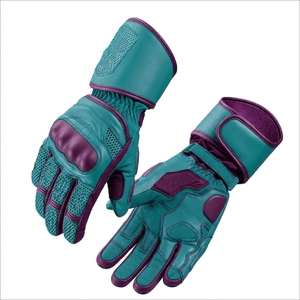 Gants de moto en cuir véritable respirants pour l'été, compatibles avec les écrans tactiles, protection des poings et des paumes, pour hommes, course et motocross - Product Image 2