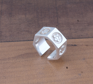 <b>Silver</b> Plated Flower Band <b>Ring</b> Dainty <b>Adjustable</b> Engagement <b>Ring</b> Nature Inspired Jewelry Anniversary Gift for He - Product Image 4