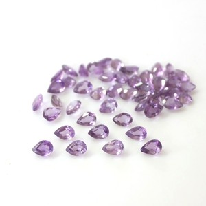 Ametista natural calibrada de color púrpura, corte pera de 5x7 mm, cuentas facetadas de piedras preciosas sueltas para la fabricación de joyas, diseño de collares, pendientes y anillos. - Product Image 1