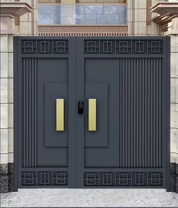 Portail en fer décoratif personnalisable pour usage résidentiel et commercial extérieur, portes d'entrée en métal découpées par CNC, maison, villa, manoir - Product Image 3