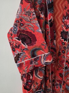Exquisito Kimono de Terciopelo Estampado a Mano, Ligero, Informal, Premium, Transpirable, Ecológico y Versátil para el Verano - Product Image 6