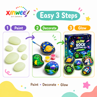 Kit de Peinture sur Pierre Lumineuse Personnalisé pour Enfants – Bricolage Artistique sur Pierre – En Stock – Vente en Gros – Coffret Cadeau Complet