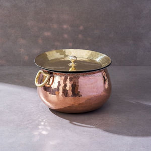 Ali Handicrafts – Plat à curry haut de gamme en cuivre pur martelé, écologique, fait main, avec couvercle en acier inoxydable - Product Image 4