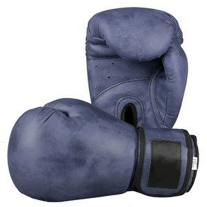Gants de boxe en cuir bleu et jaune Econex Sports, antidérapants, à lacets, pour adultes, pour l'entraînement en salle de sport - Product Image 1