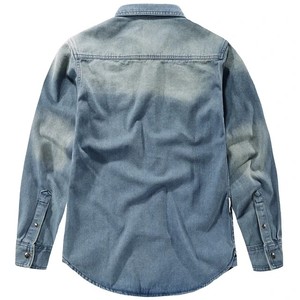 Camisa de Mezclilla Ligera de Manga Larga para Hombre, Corte Ajustado, Informal, Transpirable, Ecológica, de Secado Rápido, Algodón y Elastano, Personalizable, para Verano - Product Image 2