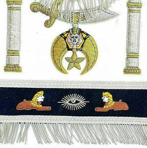 Tablier maçonnique de luxe en peau d'agneau brodé à coudre, avec aimant, personnalisable, pour Grand Officier de Londres - Product Image 2