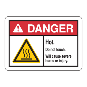 Señal de Advertencia de Superficie Caliente Brady Danger, 7x10 Pulgadas, PVC Resistente al Calor para Laboratorios - Product Image 2