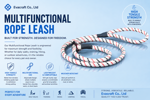 Multifunctional Rope Leash Striped Nylon Adjustable Hands Free Weather Resistant Dog Leash - Product Image 1