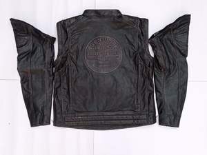 Chaqueta de Motociclista Convertible Dauntless con Mangas Desmontables, Cuero Vacuno Genuino, Logotipo Grabado, Resistente al Viento, Unisex, Hecha a Mano, para Club de Motociclistas - Product Image 2