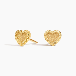 Pendientes de Corazón de Oro Amarillo para Mujer, Joyería Romántica para Uso Diario - Product Image 1