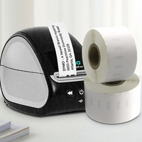 Rouleau d'étiquettes d'expédition thermiques directes compatibles Dymo 4''x6'' 1744907 54x101mm & 104*159mm 4XL avec capteur noir
