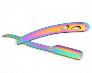 High Quality Custom Logo Colorful Barber Manual Classic Fashion Clean <b>Plastic</b> Stainless Steel Foldable Single <b>Edge</b> Blades Safety - Product Image 1