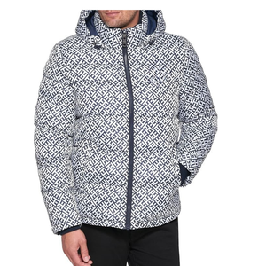 Veste matelassée à capuche pour homme en tissu brillant OEM personnalisé, style hip-hop, parka d'hiver rembourrée - Product Image 6