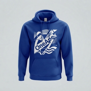 Sudadera con Capucha Azul Bordada para Hombre, Sudadera de Felpa de Algodón Premium, Ropa Urbana, Logotipo Personalizado, Venta al Por Mayor, Moda - Product Image 3