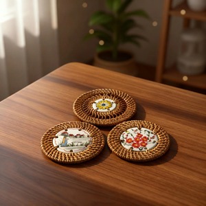 Elegante Juego de Posavasos de Ratán, Tapete de Escritorio, Perfecto para Decoración de Mesa, Fiestas de Cumpleaños y Decoración Festiva, de la India - Product Image 5
