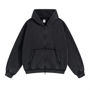 Sudadera con Capucha y Cremallera Extra Grande para Hombre, Color Sólido, Algodón French Terry, Estilo Casual para Otoño - Product Image 5