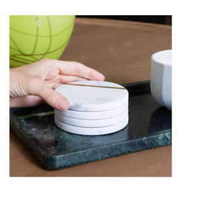 <b>Marble</b> <b>Coaster</b> Mats Pads <b>Marble</b> Round Shaped Stone <b>Coaster</b> for Drinks and Home Decoration Used - Product Image 1