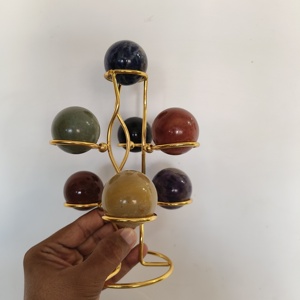 Exclusif Nouvelle Arrivée 7 Chakra Sphère Table Top Stand Décoratif Showpiece Pour La Maison et Les Bureaux Guérison Boule De Cristal Cadeaux - Product Image 6