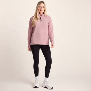 Pink Fleece Quarter Zip <b>Jacket</b> <b>Women</b> Long Sleeve Stand Collar Pullover Sweater <b>for</b> Winter Outdoor Wear - Product Image 5
