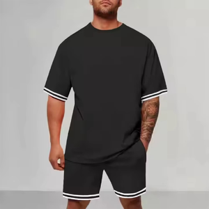 Top Quality Summer Two Piece <b>Men's</b> <b>Short</b> Set 100% Cotton <b>Men</b> Baggy <b>Short</b> Sets <b>Mens</b> Top and <b>Shorts</b> Set - Product Image 4