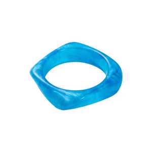 Brazalete Ancho de Resina Geométrica Hecho a Mano, Ecológico y Personalizado en Azul para Mujer, Año Nuevo - Product Image 1