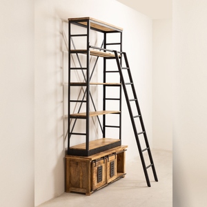 ตู้หนังสือวานดาน่า เทอร์รา รุ่นเรเดียนท์พร้อมบันได ทำจากไม้มะม่วง - Product Image 4