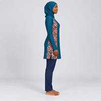 Vente en gros, nouvelle arrivée, ensemble 2 pièces modeste pour femmes, burkinis islamiques avec cristaux sur le devant, vêtements d'été de haute qualité, burkini de bain