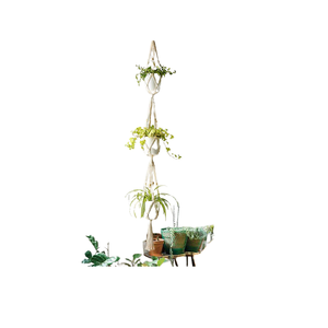 Nouveau design de porte-plantes en macramé, panier suspendu pour plantes d'intérieur et d'extérieur, corde en coton macramé, décoration pour la maison, fournisseur indien - Product Image 3