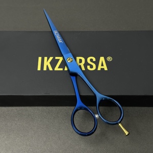 Round Handle Non <b>Slip</b> Grip Stainless Steel Barber Scissors Adjustable Screw Ultra Sharp Cutting Scissors for Hair Salon Supplies - Product Image 2