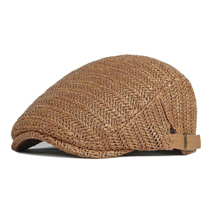 Casquette plate en cuir véritable de qualité supérieure, style rétro, en cuir PU, avec logo en relief, design personnalisé, vente en gros d'usine - Product Image 5